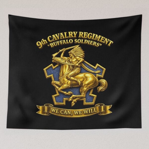 Item preview, 9th Cavalry Regiment - BUffalo Soldiers - DUI - We Can, We Will 3D Enhanced designed and sold by Military Insignia Products.