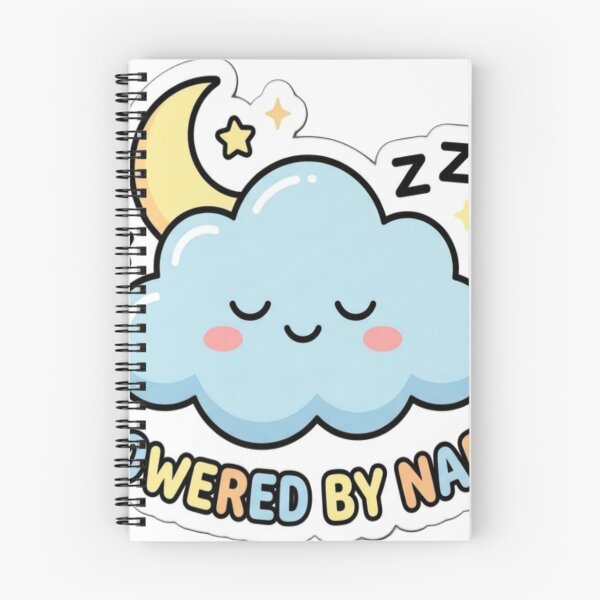 Item preview, Pegatina Powered by Naps | Nube dormilona adorable | Regalo kawaii para amantes del sueño designed and sold by AdityaShop18.