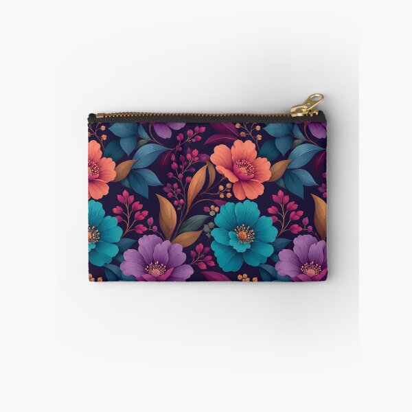 Item preview, Colorful Floral Pattern — Botanical Dark Background Home Decor Art designed and sold by Aureva Arts Shop.