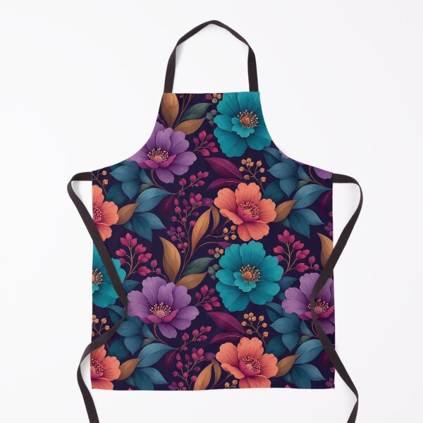 Item preview, Colorful Floral Pattern — Botanical Dark Background Home Decor Art designed and sold by Aureva Arts Shop.