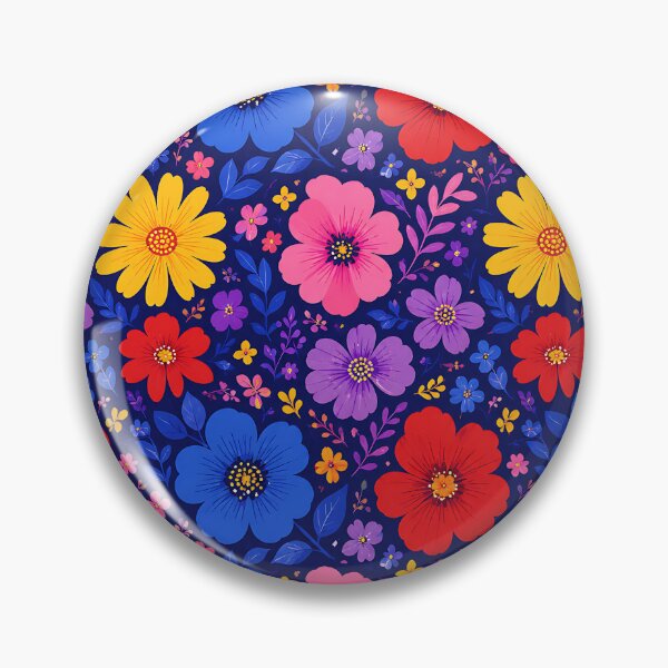 Item preview, Bold Floral Seamless Pattern on Dark Navy Blue designed and sold by Aureva Arts Shop.