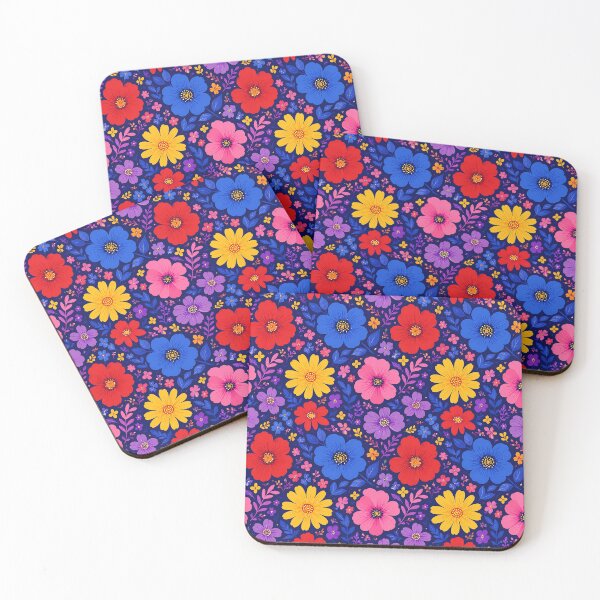 Item preview, Bold Floral Seamless Pattern on Dark Navy Blue designed and sold by Aureva Arts Shop.