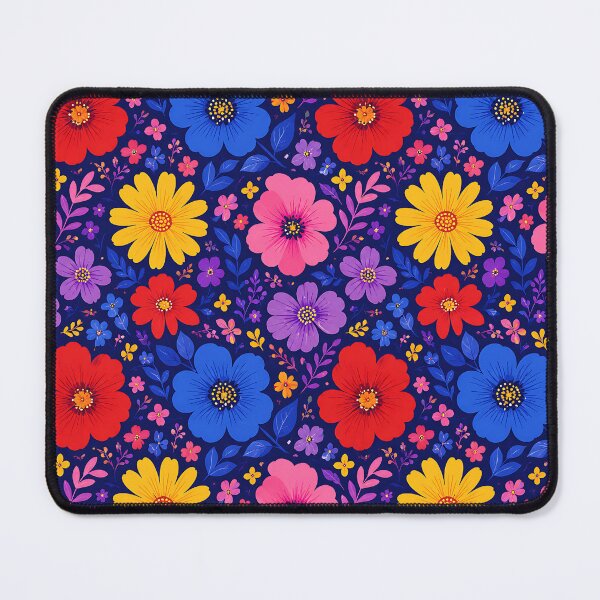 Item preview, Bold Floral Seamless Pattern on Dark Navy Blue designed and sold by Aureva Arts Shop.