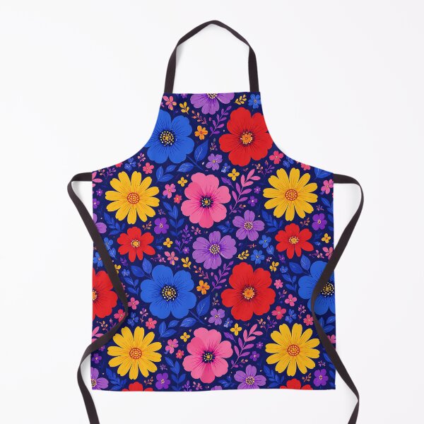 Item preview, Bold Floral Seamless Pattern on Dark Navy Blue designed and sold by Aureva Arts Shop.
