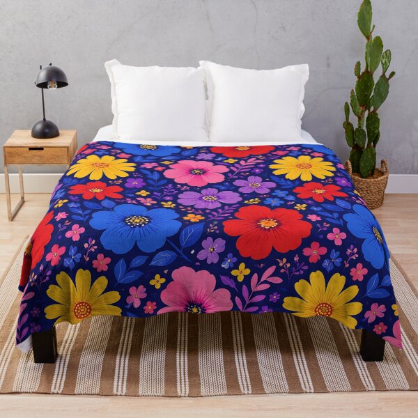 Item preview, Bold Floral Seamless Pattern on Dark Navy Blue designed and sold by Aureva Arts Shop.