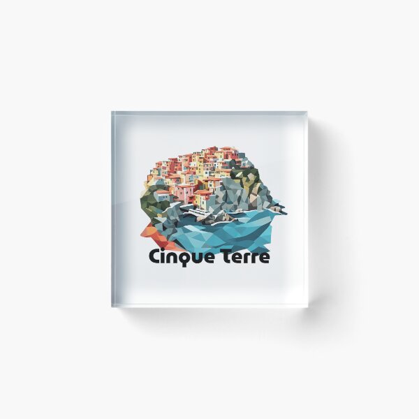 Item preview, Cinque Terre Italy Travel Poster - Abstract Italian Coastal Architecture Art designed and sold by OzzFrequency.