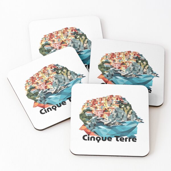 Item preview, Cinque Terre Italy Travel Poster - Abstract Italian Coastal Architecture Art designed and sold by OzzFrequency.