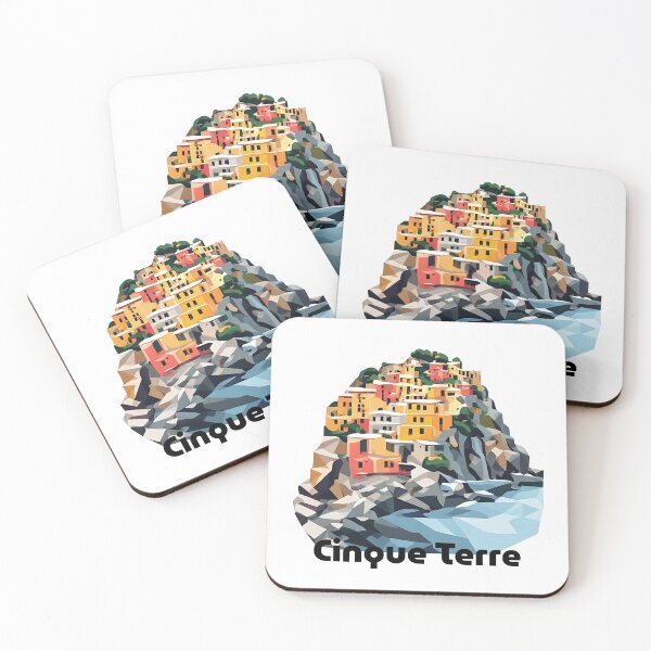 Item preview, Cinque Terre Italy Travel Poster - Abstract Italian Coastal Architecture Art designed and sold by OzzFrequency.