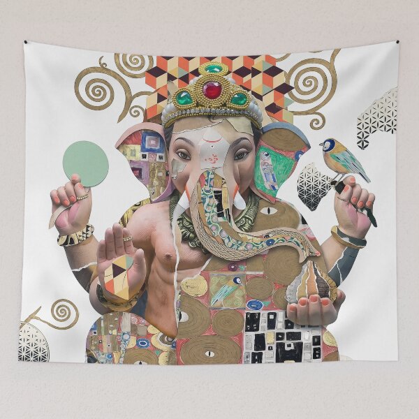 Item preview, Lord Ganesha Sacred Geometry Collage designed and sold by Mystikos Art.