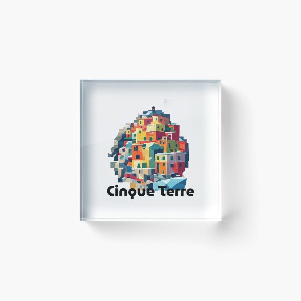 Item preview, Cinque Terre Italy Travel Poster - Abstract Italian Coastal Architecture Art designed and sold by OzzFrequency.