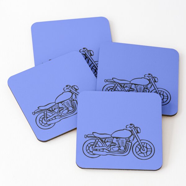 Item preview, Black Line Drawn Motorbike With Blue Background designed and sold by Adamo-illustration.