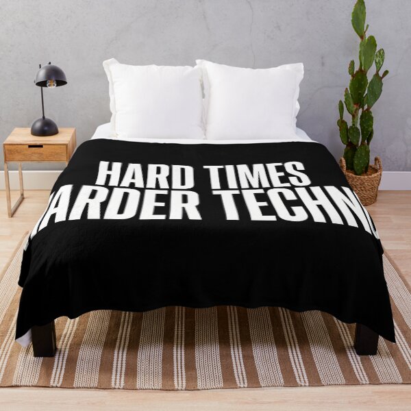Item preview, Hard Times Harder Techno Industrial Rave Typography designed and sold by SPAZE-Typo.