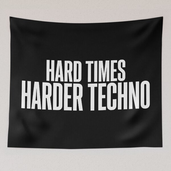 Item preview, Hard Times Harder Techno Industrial Rave Typography designed and sold by SPAZE-Typo.