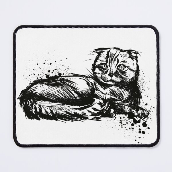 Item preview, Scottish Fold Ink Splatter Portrait designed and sold by Inkversed.