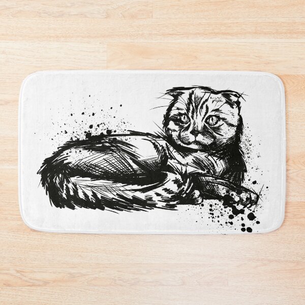 Item preview, Scottish Fold Ink Splatter Portrait designed and sold by Inkversed.