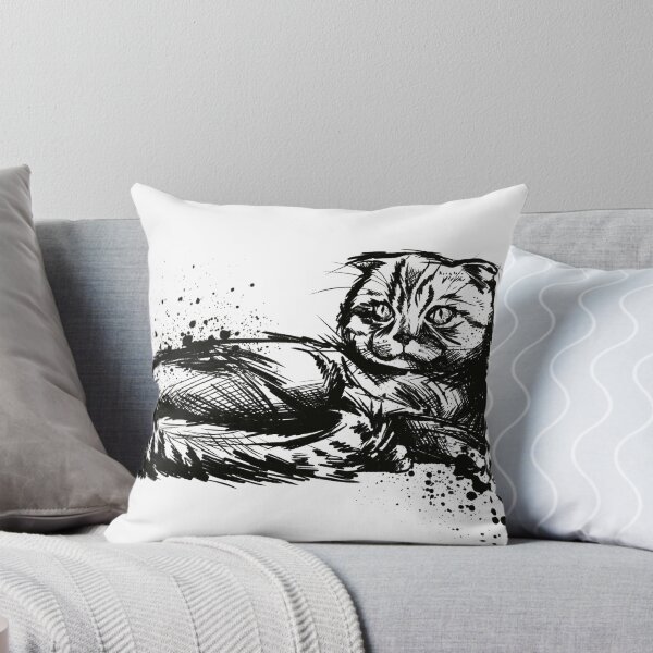 Item preview, Scottish Fold Ink Splatter Portrait designed and sold by Inkversed.
