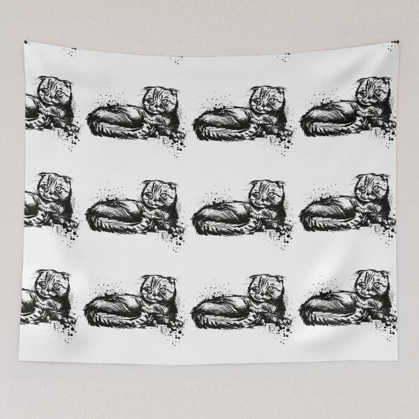 Item preview, Scottish Fold Ink Splatter Portrait designed and sold by Inkversed.