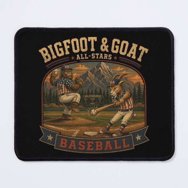Item preview, Bigfoot & Goat All-Stars – Baseball Showdown designed and sold by NicheBloom.