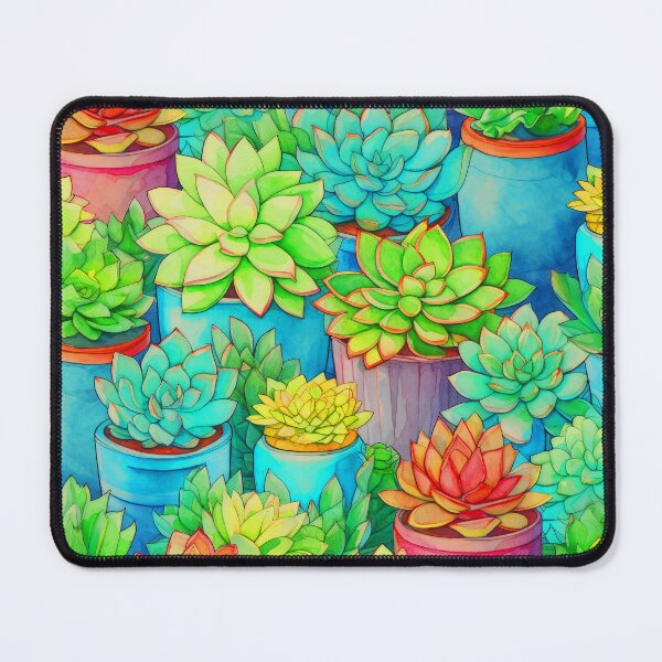 Item preview, Succulent Garden In Aqua-Blue Pots Fantasy Art  designed and sold by DEC02.