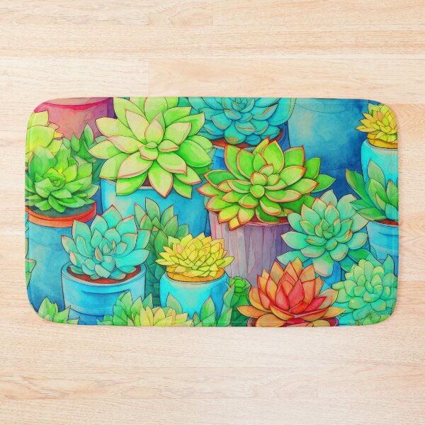 Item preview, Succulent Garden In Aqua-Blue Pots Fantasy Art  designed and sold by DEC02.