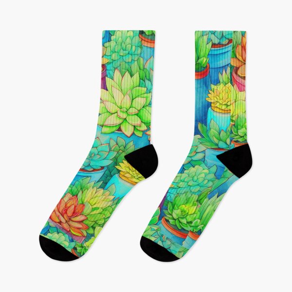 Item preview, Succulent Garden In Aqua-Blue Pots Fantasy Art  designed and sold by DEC02.