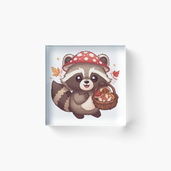 Item preview, Cute Forest Raccoon Sticker | Kawaii Mushroom Animal Design designed and sold by Stylestickers55.