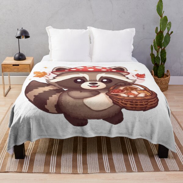 Item preview, Cute Forest Raccoon Sticker | Kawaii Mushroom Animal Design designed and sold by Stylestickers55.