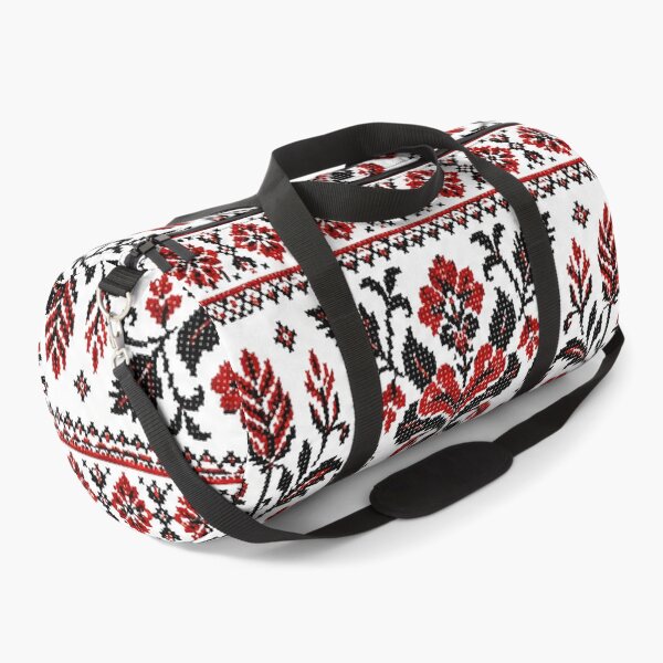 Item preview, Traditional Ukrainian Embroidery Geometric Star and Red Peonies Pattern designed and sold by BrainCurves.