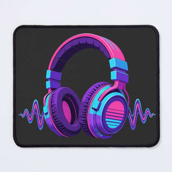 Item preview, Neon Retro Headphones — Synthwave Music Sticker designed and sold by NUFADE.
