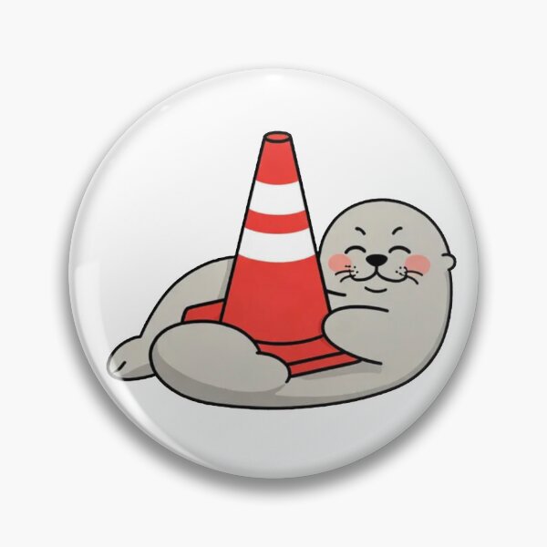 Item preview, Funny Seal Hugging Traffic Cone Cute Cartoon T-Shirt Design designed and sold by Evv_u.