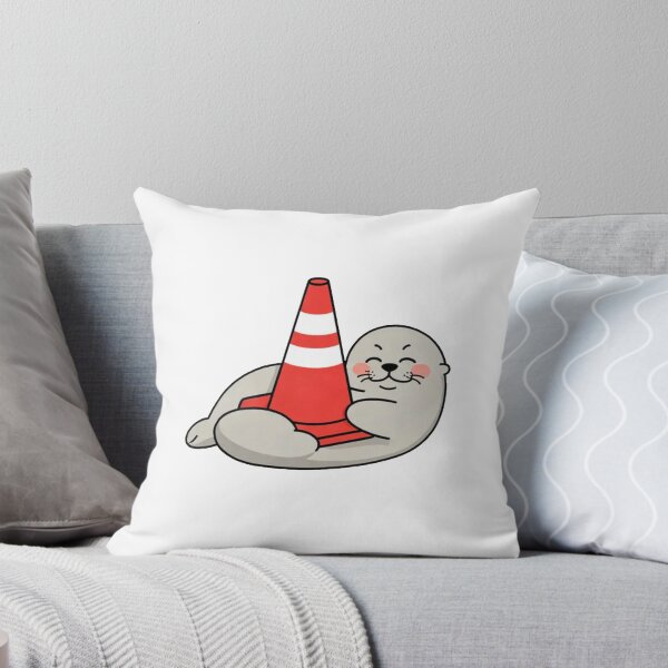 Item preview, Funny Seal Hugging Traffic Cone Cute Cartoon T-Shirt Design designed and sold by Evv_u.