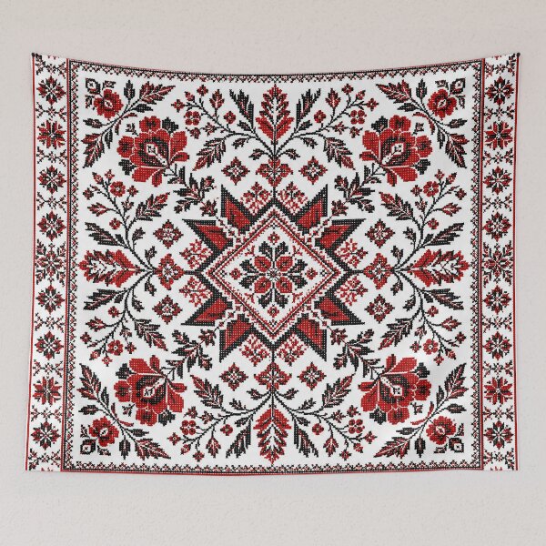 Item preview, Authentic Ukrainian Folk Art Radiant Star and Cross Stitch Roses designed and sold by BrainCurves.
