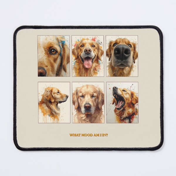 Item preview, What Mood Am I In Golden Retriever Splash Art Print | 6 Moods Expressive Dog Portrait | Funny Dog Lover Gift designed and sold by Panom Suavichien.