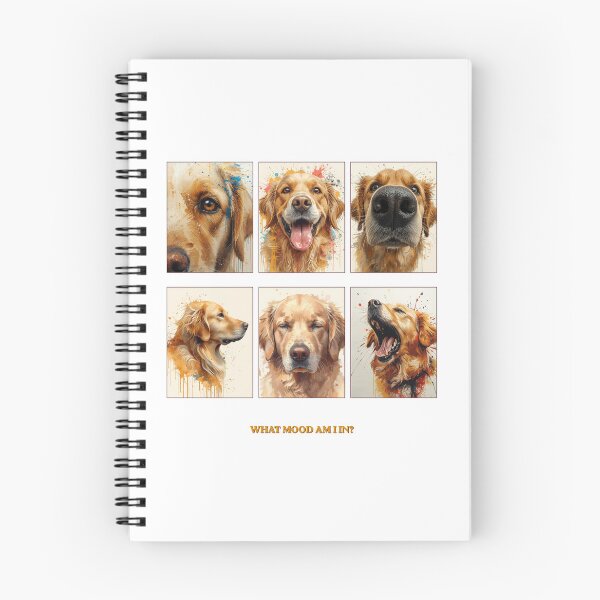 Item preview, What Mood Am I In Golden Retriever Splash Art Print | 6 Moods Expressive Dog Portrait | Funny Dog Lover Gift designed and sold by Panom Suavichien.