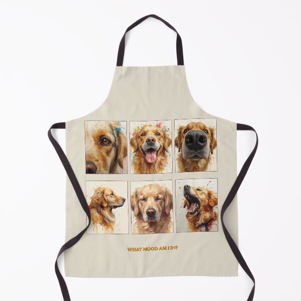Item preview, What Mood Am I In Golden Retriever Splash Art Print | 6 Moods Expressive Dog Portrait | Funny Dog Lover Gift designed and sold by Panom Suavichien.