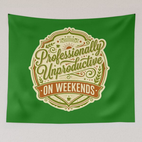 Item preview, Professionally Unproductive On Weekends Retro Slogan designed and sold by HAPPY HARBOR DESIGN .