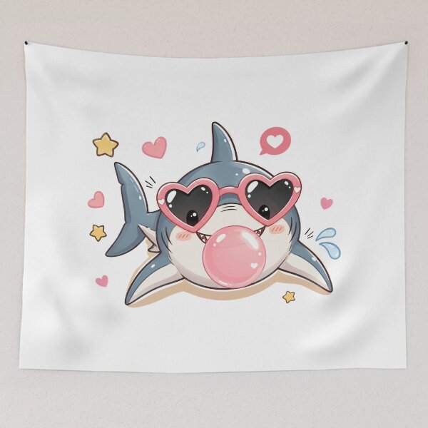 Item preview, Shark Blowing Bubble, Cute Shark, Retro Shark Bubble Gum, Beach Vacation, Ocean Lover Gift designed and sold by Sprinkle12345.