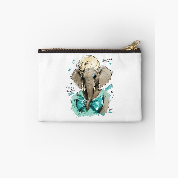 Item preview, Stay Fabulous Glamour Elephant with Pearls – Hand-Drawn Diva Art designed and sold by RamyGallery.