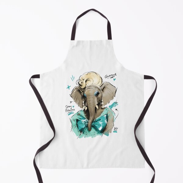 Item preview, Stay Fabulous Glamour Elephant with Pearls – Hand-Drawn Diva Art designed and sold by RamyGallery.