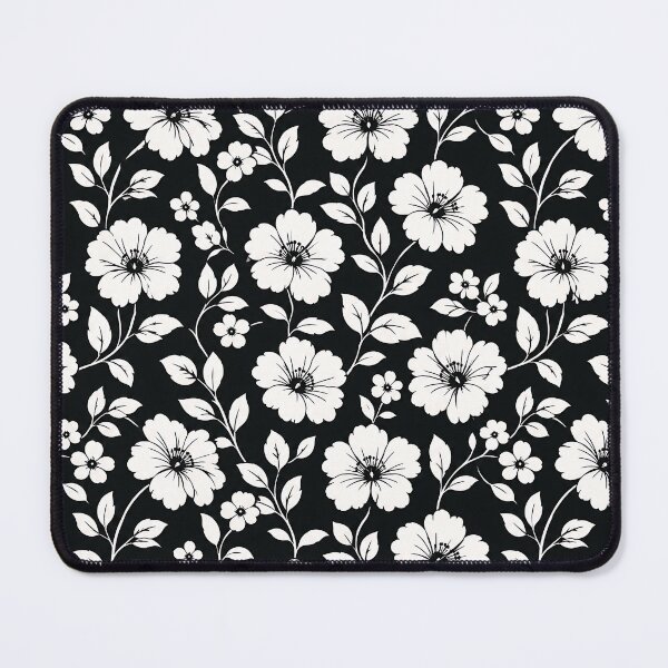 Item preview, Black and White Floral Pattern Graphic Design designed and sold by Aureva Arts Shop.