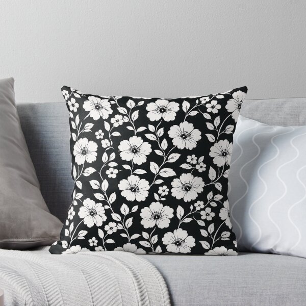 Item preview, Black and White Floral Pattern Graphic Design designed and sold by Aureva Arts Shop.