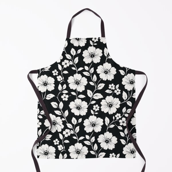 Item preview, Black and White Floral Pattern Graphic Design designed and sold by Aureva Arts Shop.