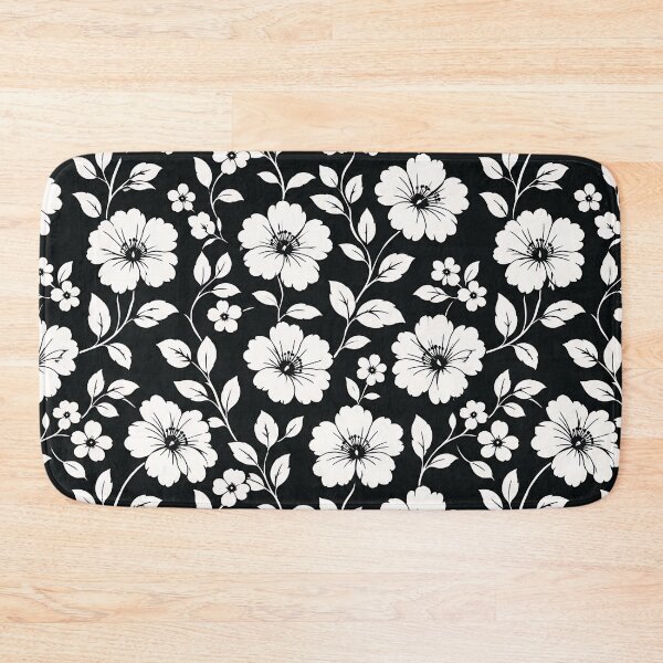 Item preview, Black and White Floral Pattern Graphic Design designed and sold by Aureva Arts Shop.