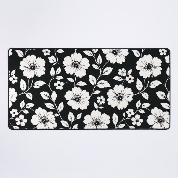 Item preview, Black and White Floral Pattern Graphic Design designed and sold by Aureva Arts Shop.