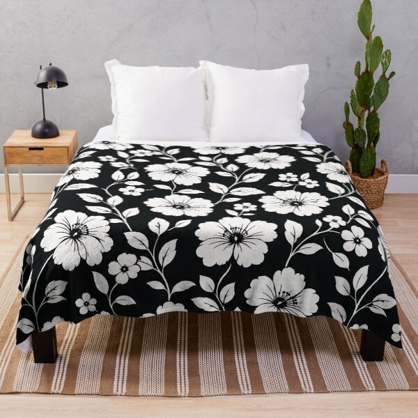 Item preview, Black and White Floral Pattern Graphic Design designed and sold by Aureva Arts Shop.