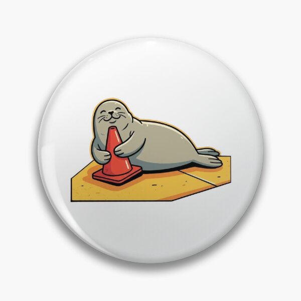Item preview, Funny Seal Hugging Traffic Cone Cute Cartoon T-Shirt Design designed and sold by Evv_u.