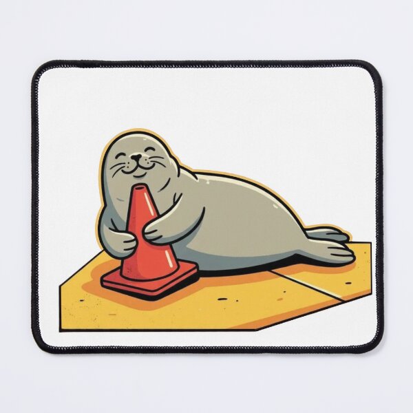 Item preview, Funny Seal Hugging Traffic Cone Cute Cartoon T-Shirt Design designed and sold by Evv_u.