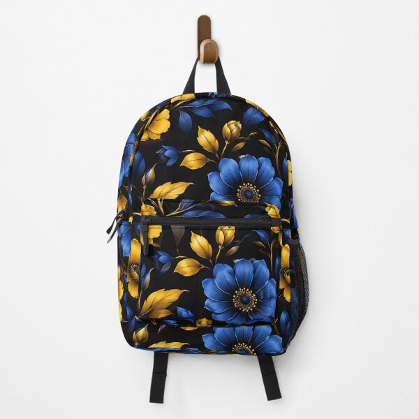 Item preview, Dark Blue Gold Floral Seamless Botanical Pattern Art designed and sold by Aureva Arts Shop.