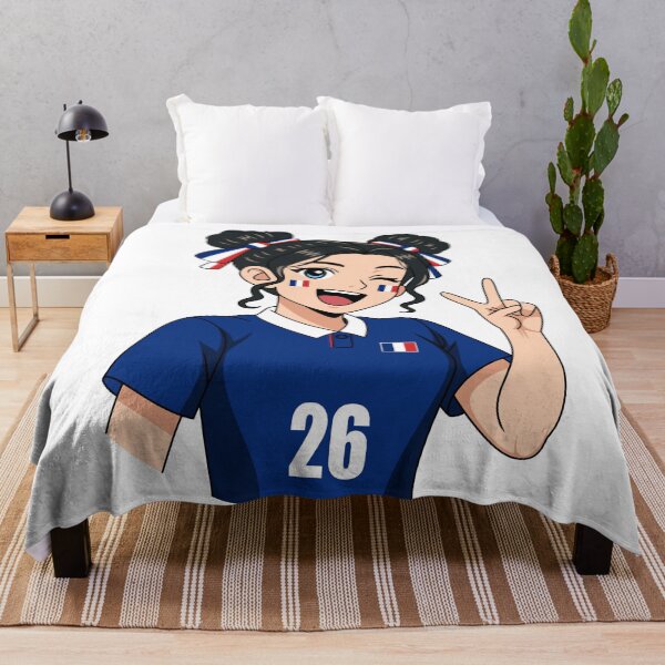 Item preview, Cute France Supporter Double Bun Anime Girl designed and sold by Anne97s.