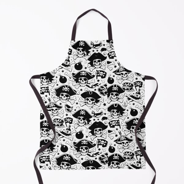 Item preview, Jolly Roger graphic pattern: pirate skulls (black and white ver) designed and sold by Moonshroomarts.